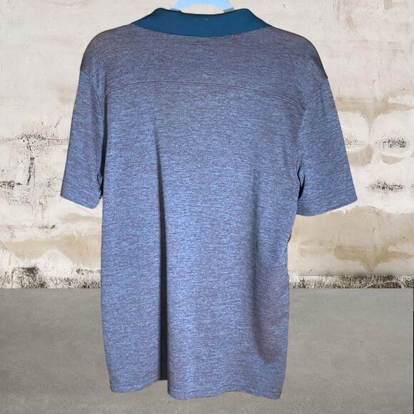 Oakley Men's Bluish Gray & Orange Polo Shirt - Size Medium - Picture 2 of 4